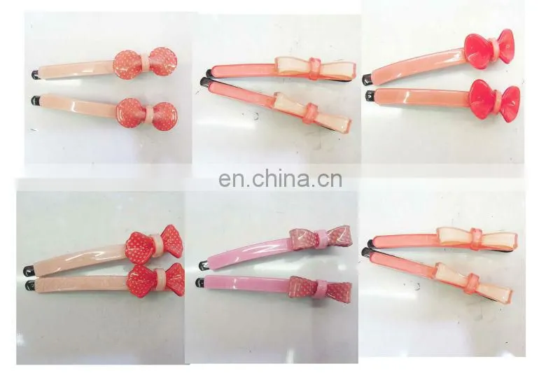 mini Polka Dot hair Clips acessaries with bow snap clip
