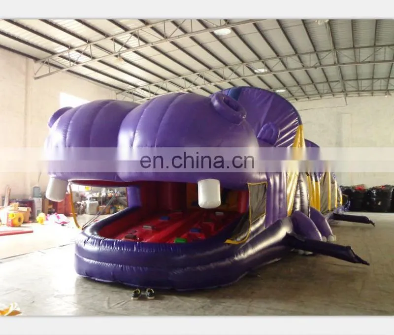 2014 high quality new design giant Inflatable hippo obstacle course for sale