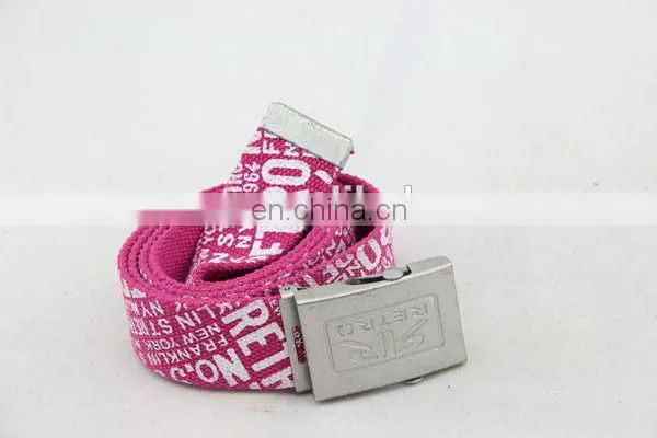 Canvas Belt With Silk Printing Fabric Belt Buckle