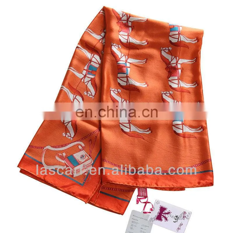 Lady Silk Scarf With Allover Animal Printed Fashion Pattern(SP429AB)