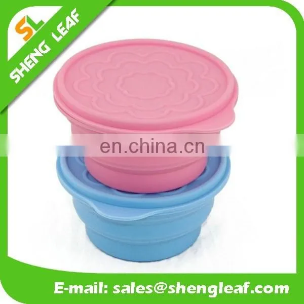easy-cleaning collapsible silicone bowl with cover