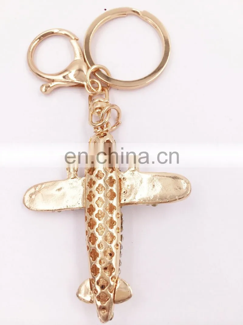 Fashion Aircraft Plane Shaped Metal Key Chain Keyring Styling Accessories Decoration