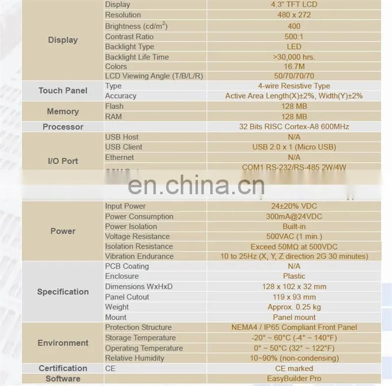 WEINVIEW HMI MT6051iP 4.3 Inch Touch Screen HMI Panel New Human Machine Interface
