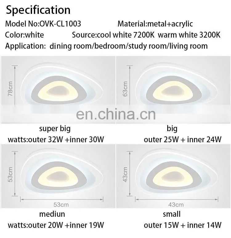Ultra-thin personalized ceiling lamp acrylic creative lighting for bedroom living room study restaurant lights fixtures
