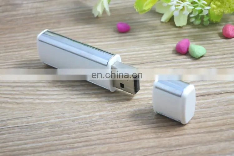Plastic usb flash with metal usb 2.0 laser logo printing customized design gift memory sticker