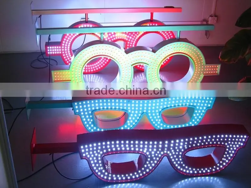 LIYI Optpelectronics infrared remote control led optic sign for glasses shop/optic shop led neon glasses screen sign