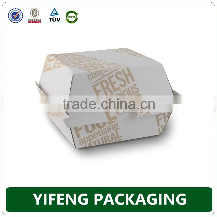 Eco-friendly hamburger paper Boxes printed at food Standard
