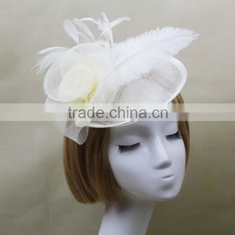 New Coming Sinamay Base Hairband Fascinator Hat For Wedding