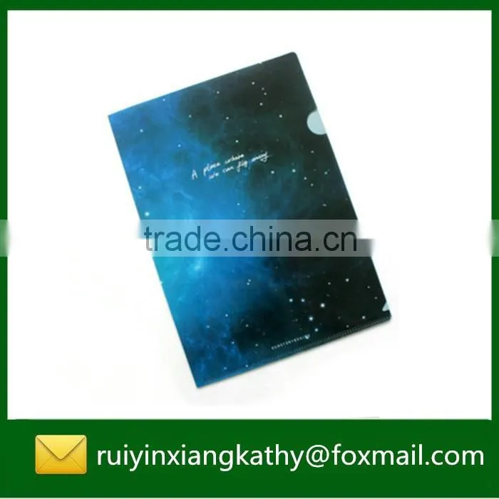 School stationery recycled PP constellation design L shape folder