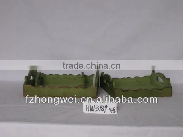 Hongwei 2013 Spring Home decor Green Wood Tray