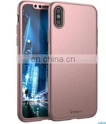 Newest ipaky 360 Case Full Body Protective with tempered Glass Phone Case for iPhone 8