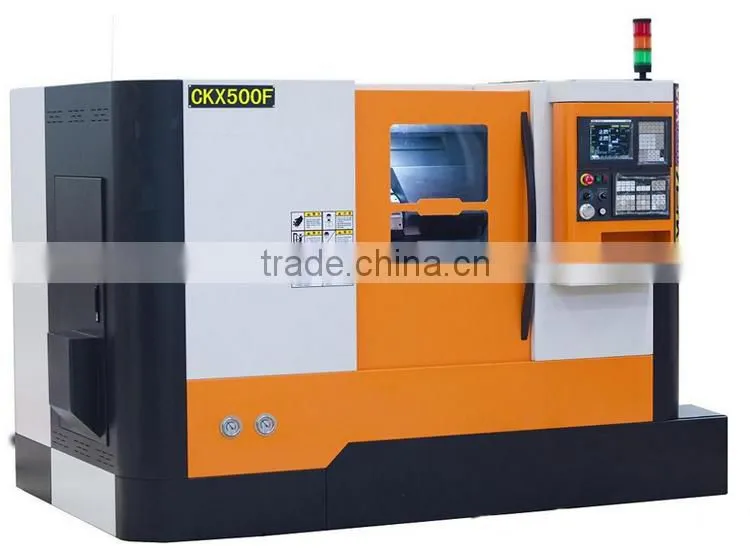 CKX500F China Big Spindle Bore 82mm Slant Bed CNC Lathe with 8/12 station hydraulic tool turret and tailstock