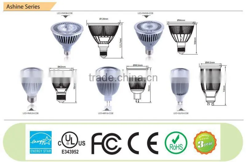 COB Dimmable 17W 1300lm enery star par38