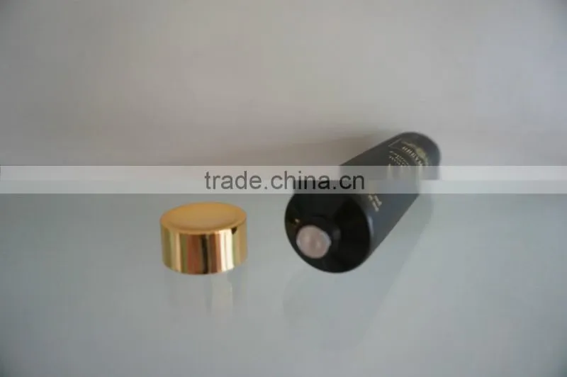 Dia 35mm hot stamping tube with bright gold screw cap for cosmetic packaging