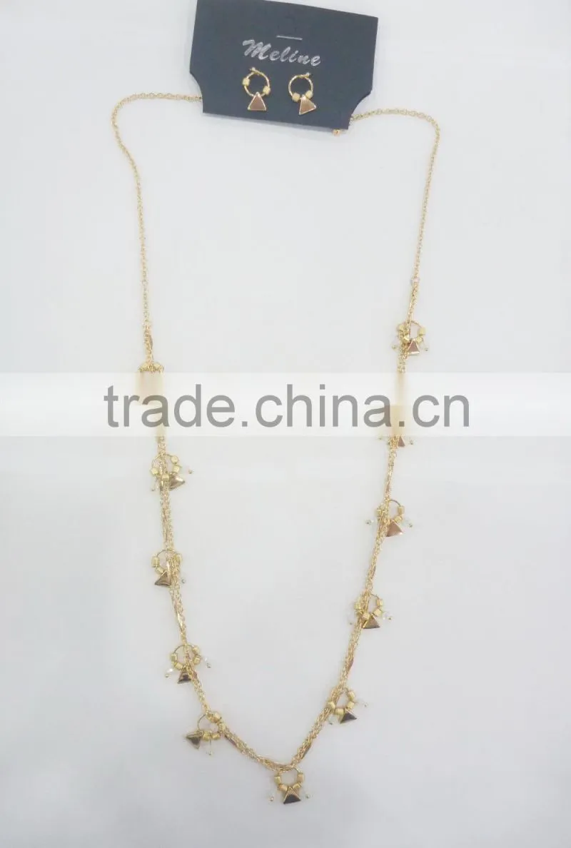 FASHION SPECIAL CHAIN CHARM NECKLACE EARRING SET