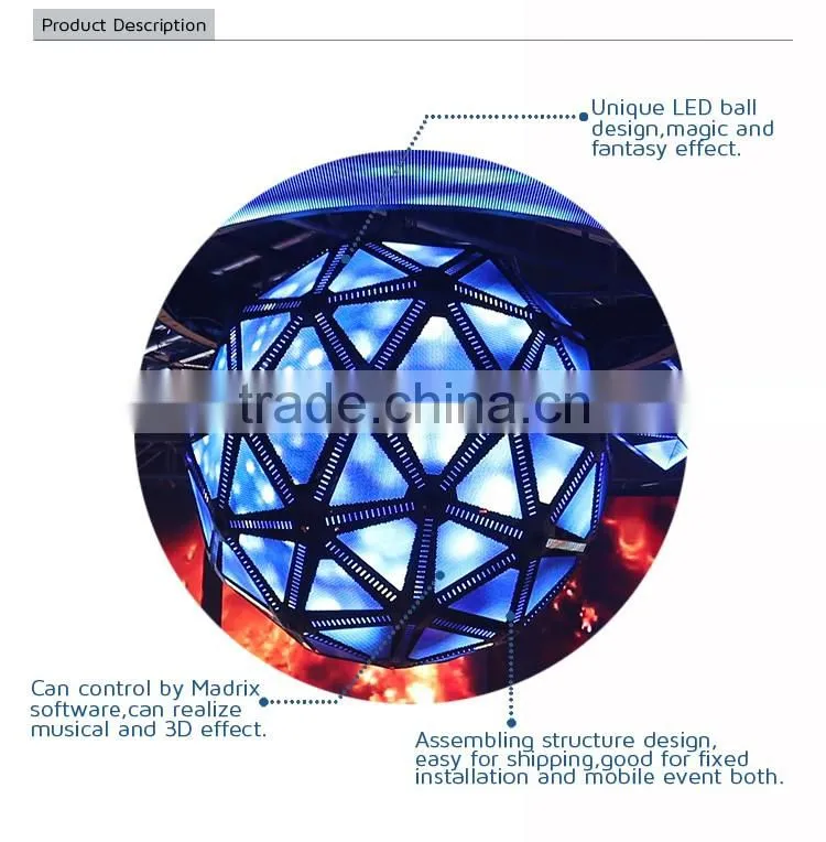 2016 new high quality led magic ball lighting for color changing led ball