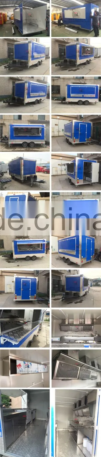 New 3.5M Stainless Steel Concession Stand Trailer Mobile Kitchen Shipped By mobile food trucks Configuration of mechanical brake