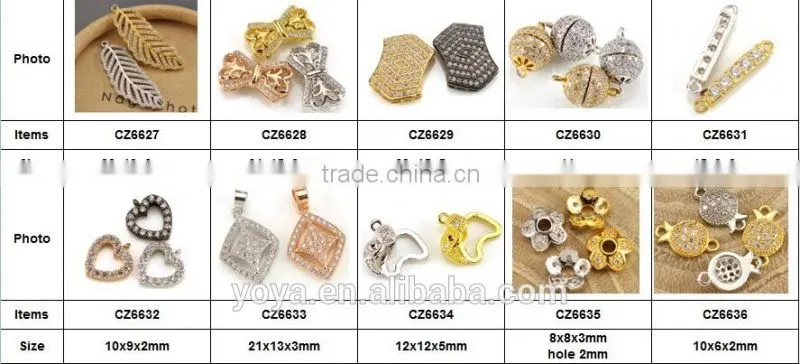 CZ6656 CZ micro pave Jewelry Making Supply, Gold leopard head Hook Clasps