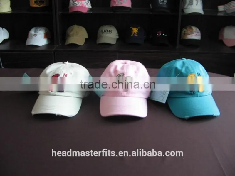 Factory Price Colors Custom Washed Cotton Baseball Cap 6 Panel Distressed Baseball Hat