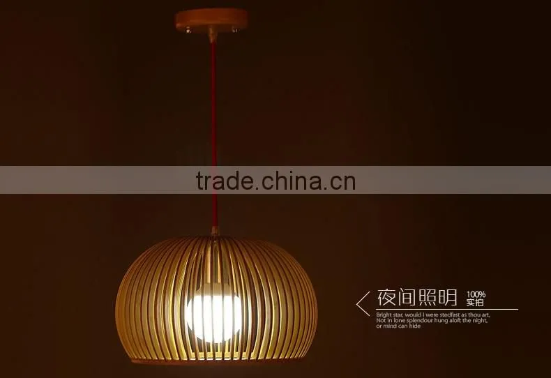 2016 New Wood Caged Round Design LED Pendant lights JK-8005B-01 Wood Pendant Light Round Led Pendant Light