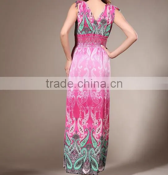 Customize pink hot long dress