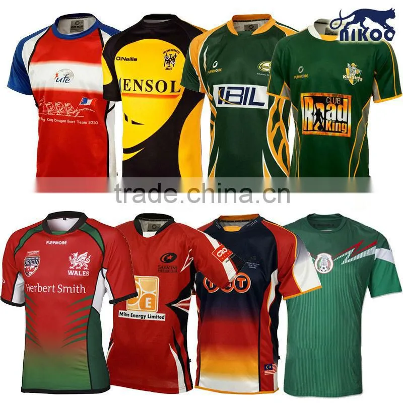 custom sublimated stretchable cool-dry rugby league jersey designs