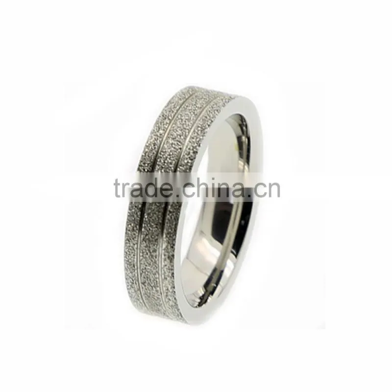 Stainless Steel Gold Plated Rings Mirror Polished Diamond Dust Jewelry