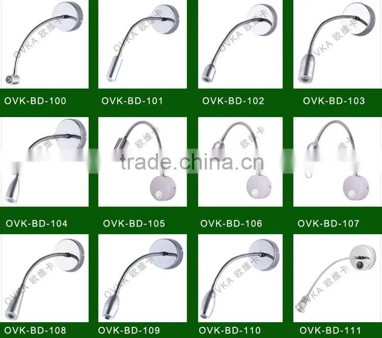 LED bed light creative fashion bedside reading wall lamp Aluminum with flexible hose
