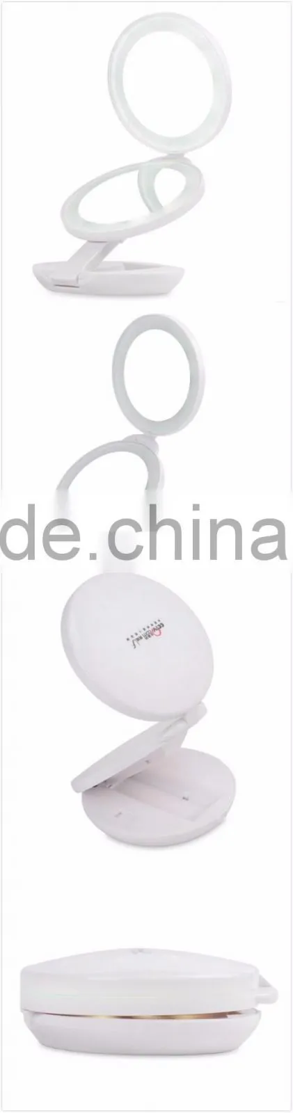 Wholesale 2 sides Magnifying Folding LED 1x & 10X Magnification Cosmetic Lighted Travel LED Light Makeup Mirror