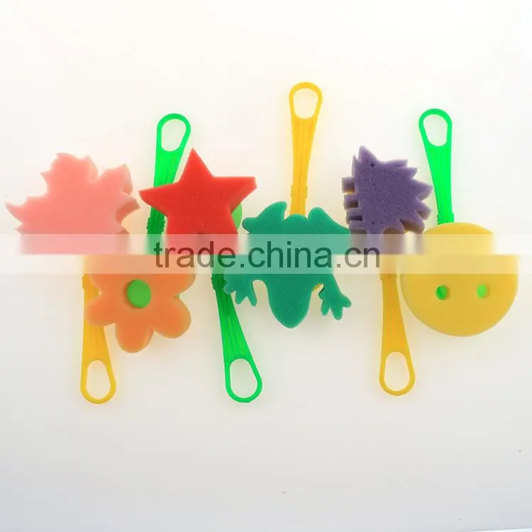 6 Shapes High Quality Foam Sponge Painting Brush For Kids DIY