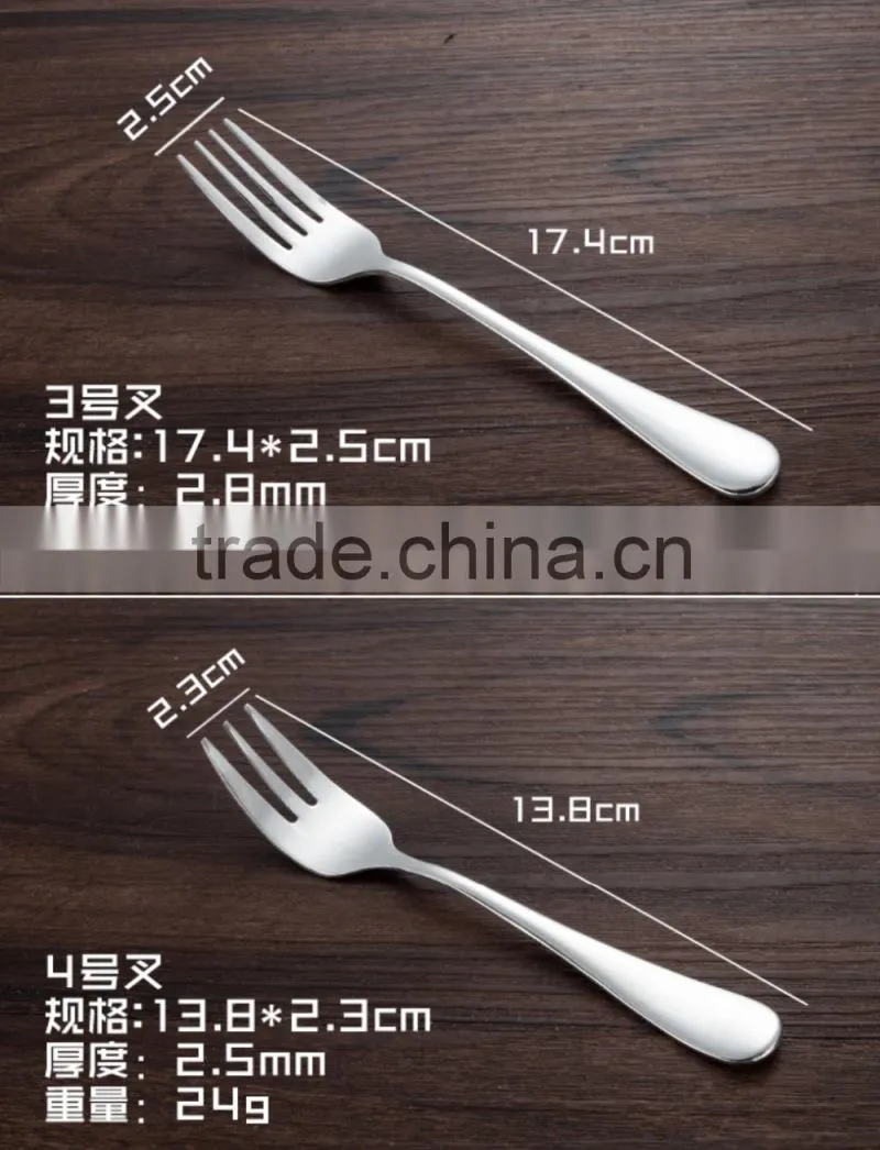 Stainless steel dessert forks with mirror polishing and low price