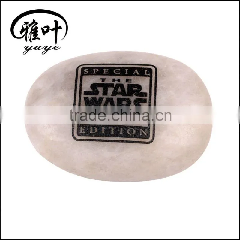 Wholesale Customized Engraved Black Letter pebbles Natural River Stones Fans Souvenir