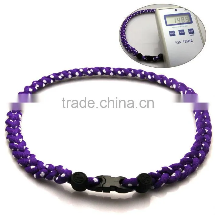 2014 hot sell braided sports necklace for baseball
