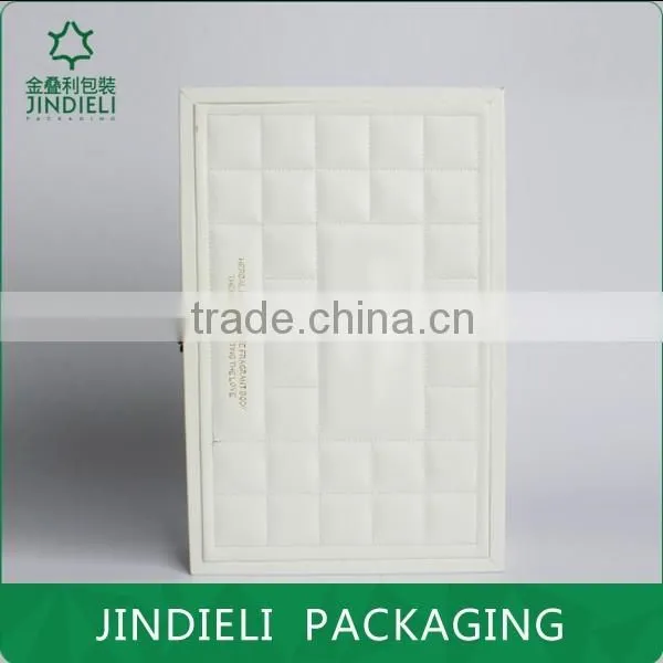 creative design beauty white leather cosmetic box packaging