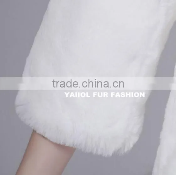 rex14023 elegant natural white short rex rabbit fur coat