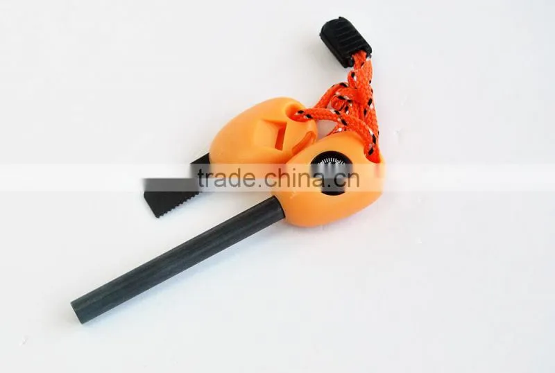 Top Hot Selling with Compass Whistle Function Magnesium Fire Starter Survival Sets