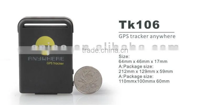 Ebay Perfect GEO-Fence Alarm System Mini Transmitter GPS Tracker TK106/TK102 Via Google Map Link and Mobile Phone