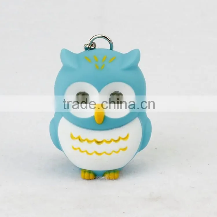 Plastic LED Owl Keychains with Sound