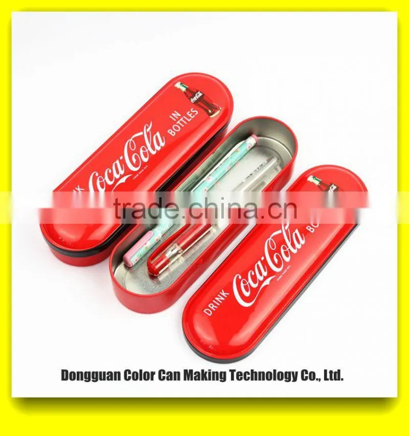 Fashion stationery case rectangular pencil tin case