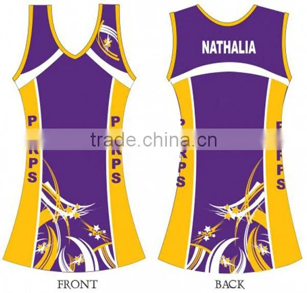Multicolor netball dress design wholesale cheap price