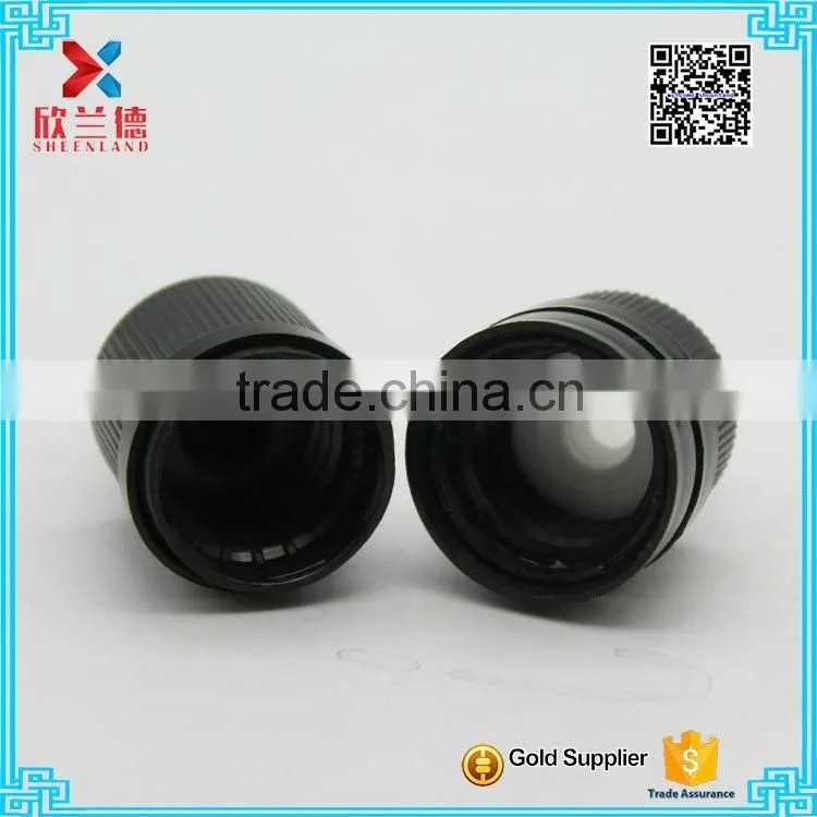 wholesale 18mm child-resistant plastic dropper black cap