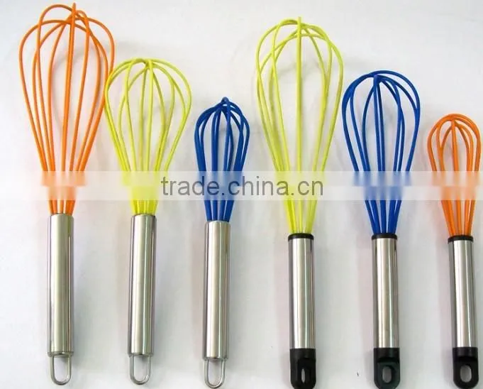 Colorful non stick silicone rubber whisk