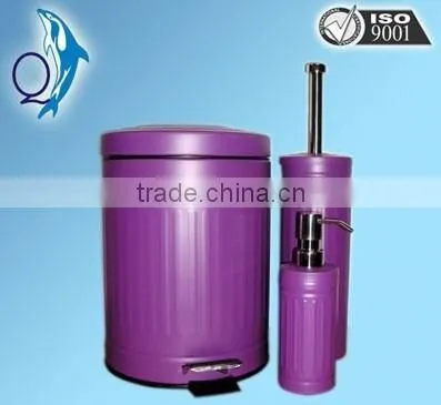 galvanized metal round toilet brush with holder with plastic brush