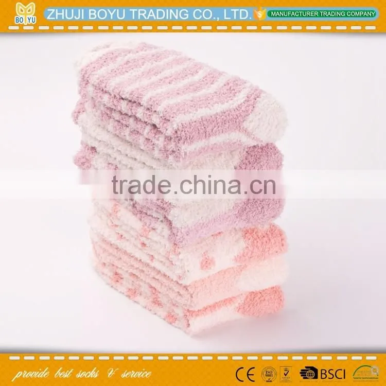BY-161605 High Quality Style Man &Woman Polyester Thermal Home Crew Cozy sock