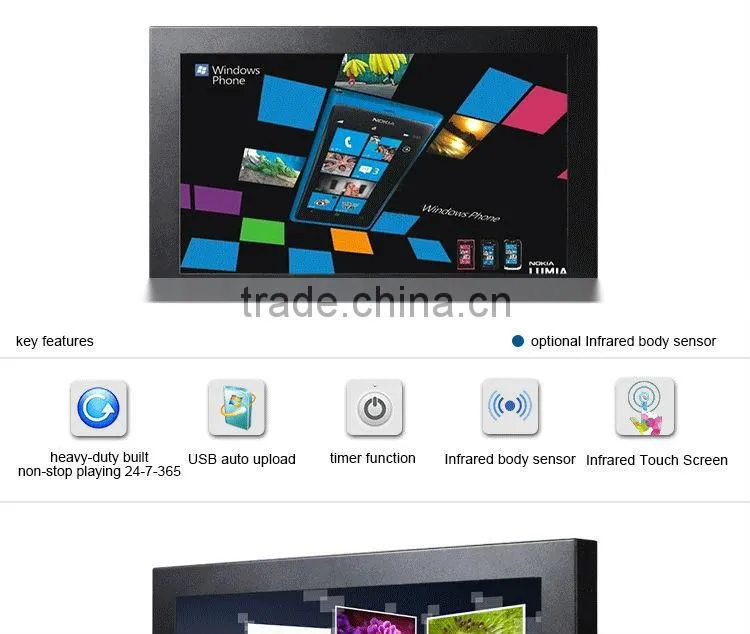 FlintStone 19 inch LCD commercial touch screen player, LCD touch advertising TV monitor, LCD commercial TV video screen