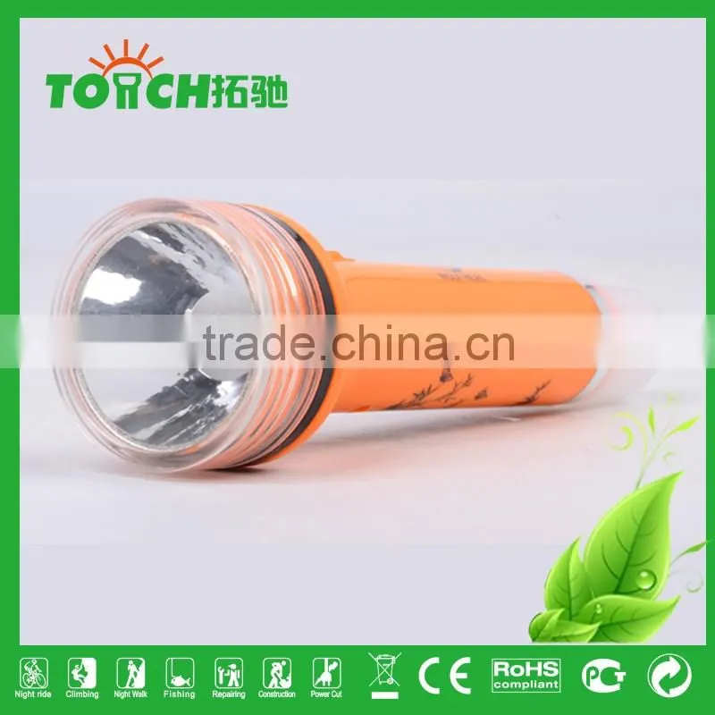 2016 New Disign Rechargeable LED Flashlight Torch Lighters with Charger Camping Light Plastic Torch Light