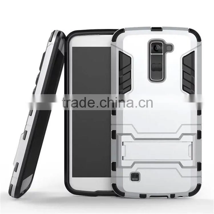 2 in 1 Tough Iron Man Armor Case Cover For LG K10 With Kickstand Case