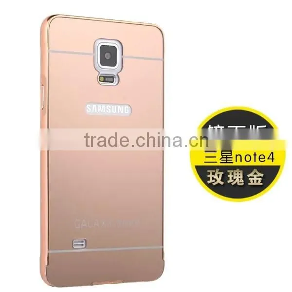 High Quality Aluminum Mirror Cell Phone Bumper Case Cover For Samsung Galaxy Note 4