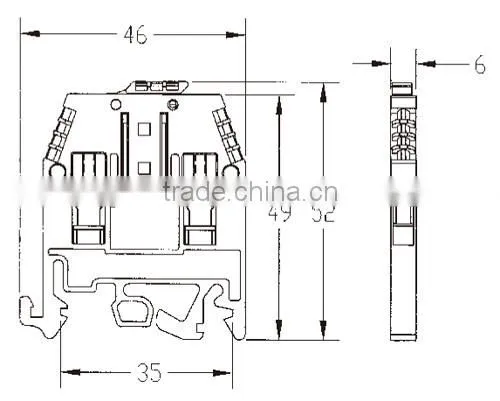 4mm2 400V 10A 22~10AWG 300V 10A Disconnect Terminal Block (ST4)