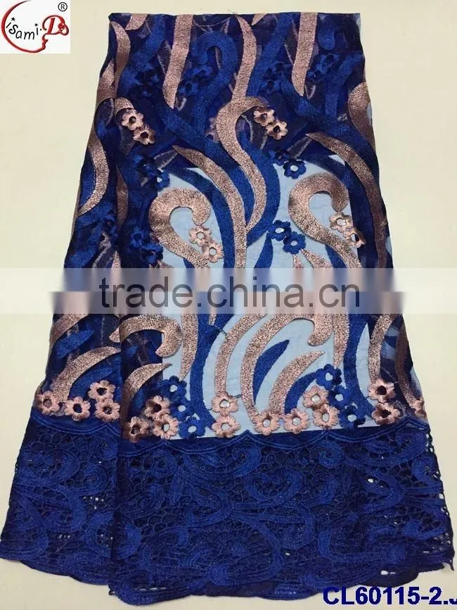 stones&pearl french lace cl60116 with ployeaster material fashionable design for African ladies